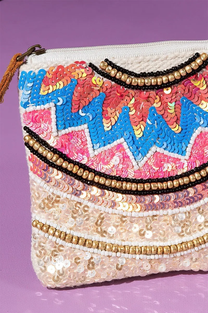 Bag030 Sequin Beaded Pouch