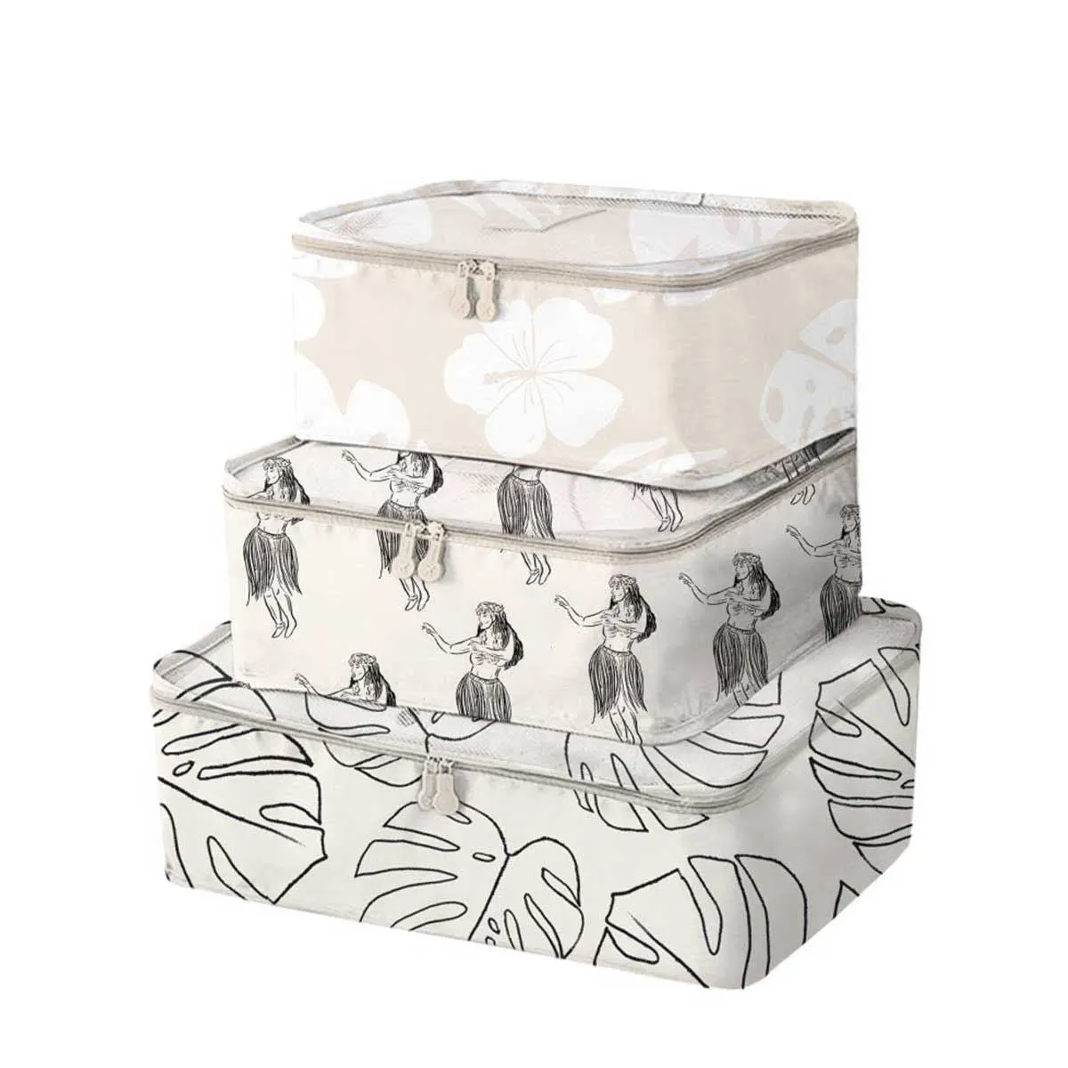 Beige Hula Packing Cubes, Set of 3
