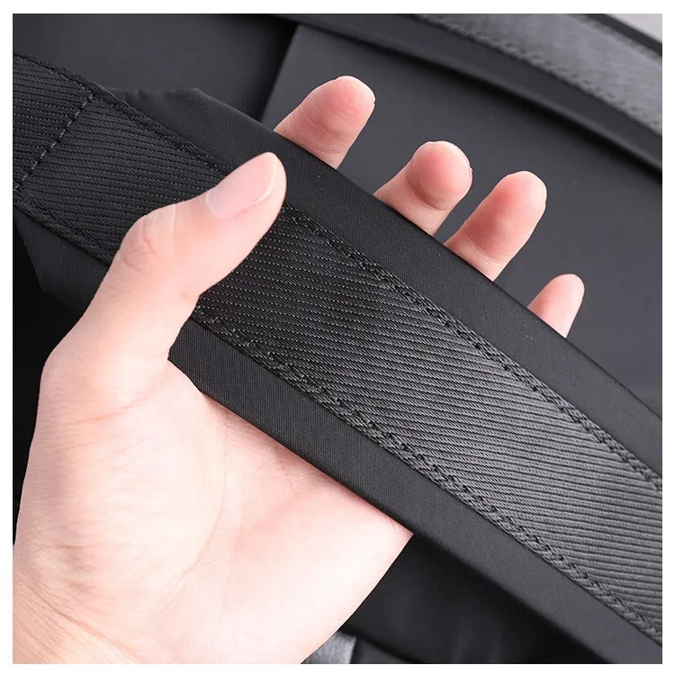 Black Nylon Backpack Womens 14 inches School Backpack Purse Black Nylon Leather Travel Rucksack for Ladies