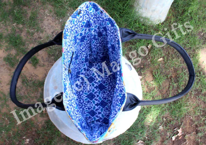Blue Kantha Tote Bag
