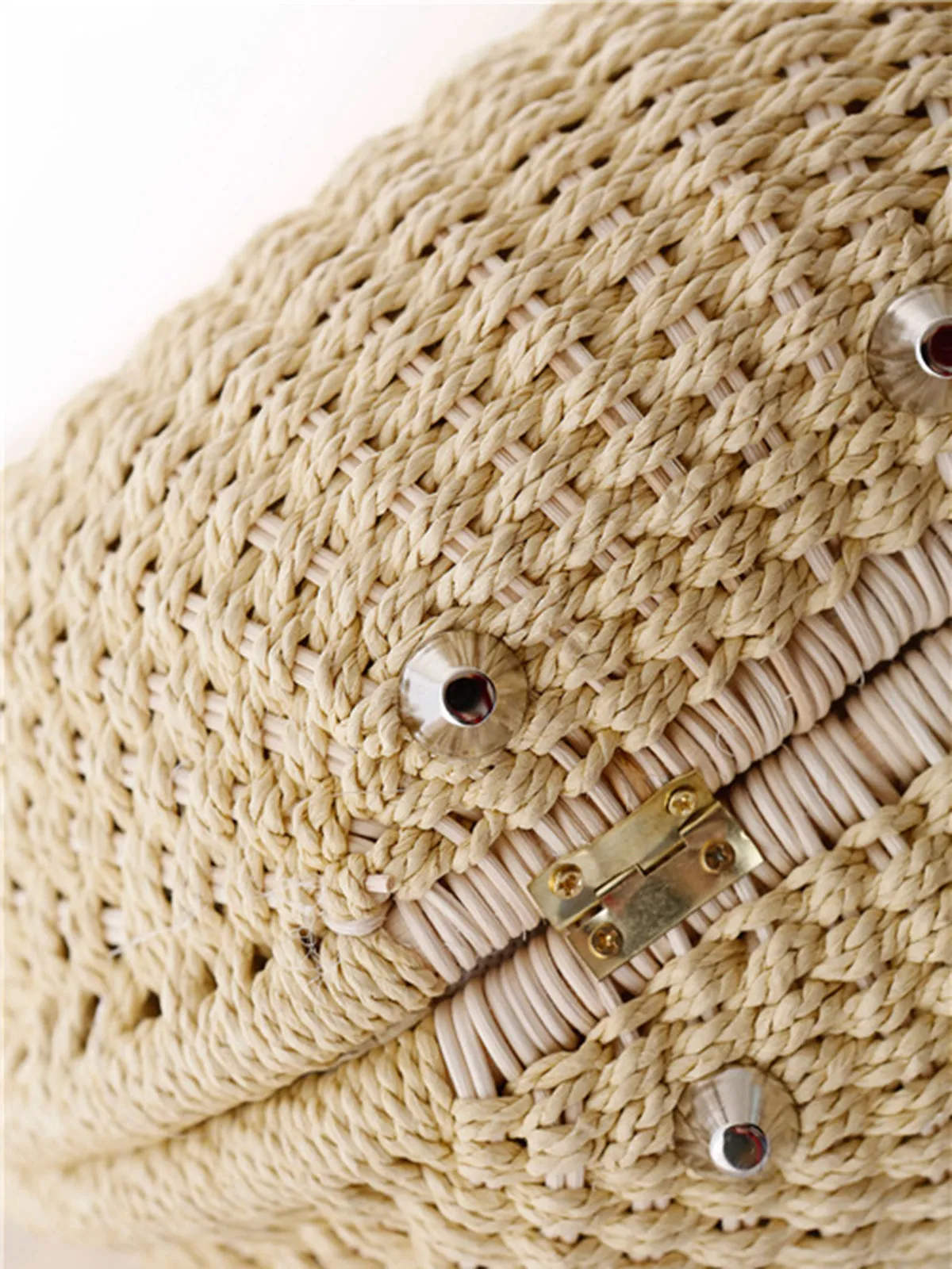 Braided Shell Tote Straw Bag