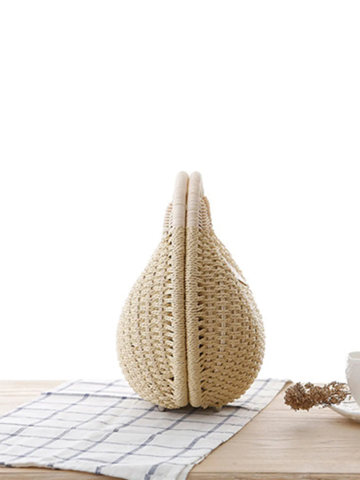 Braided Shell Tote Straw Bag
