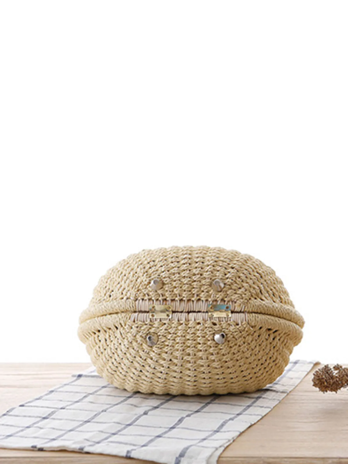 Braided Shell Tote Straw Bag