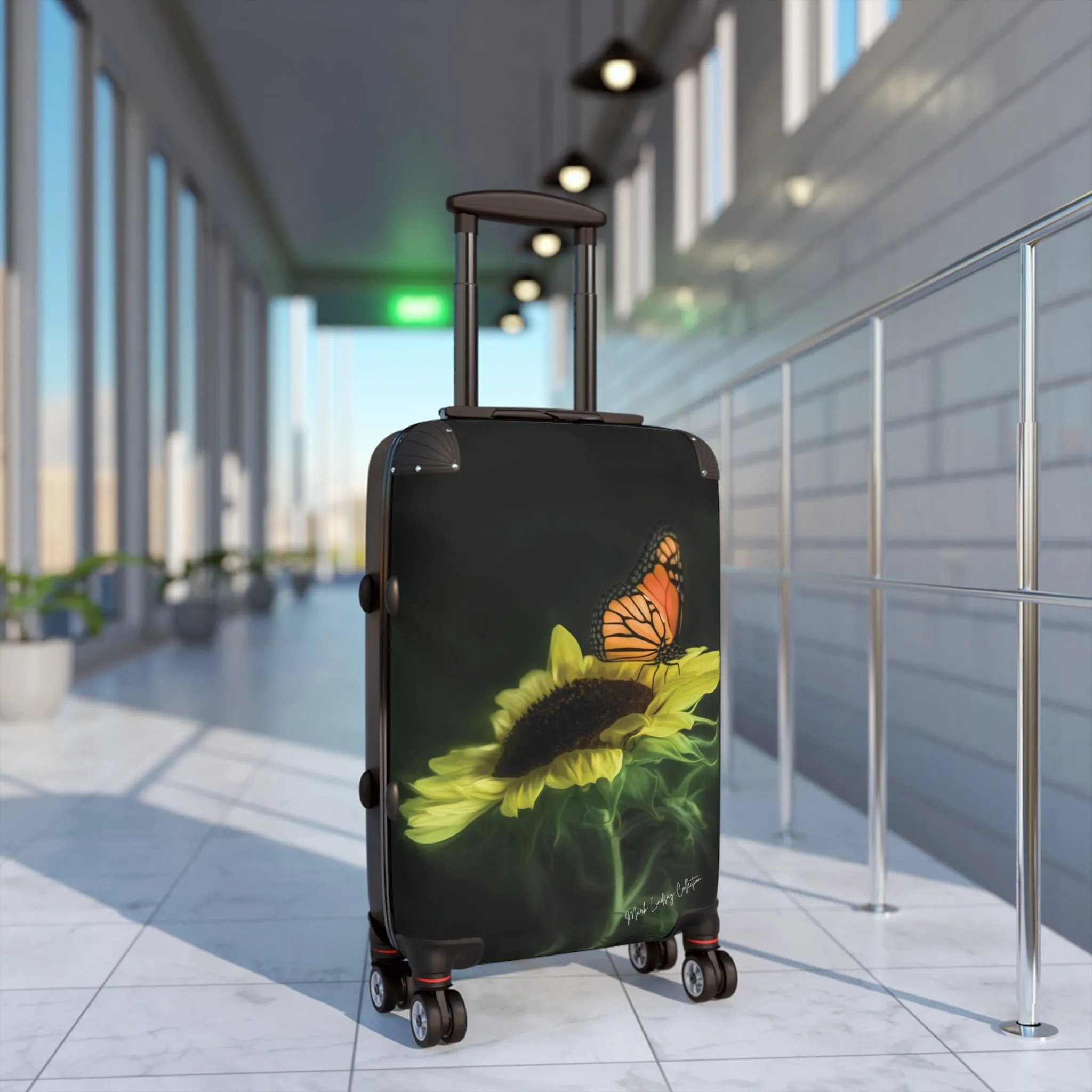 Butterfly's Sunflower Custom Art Luggage