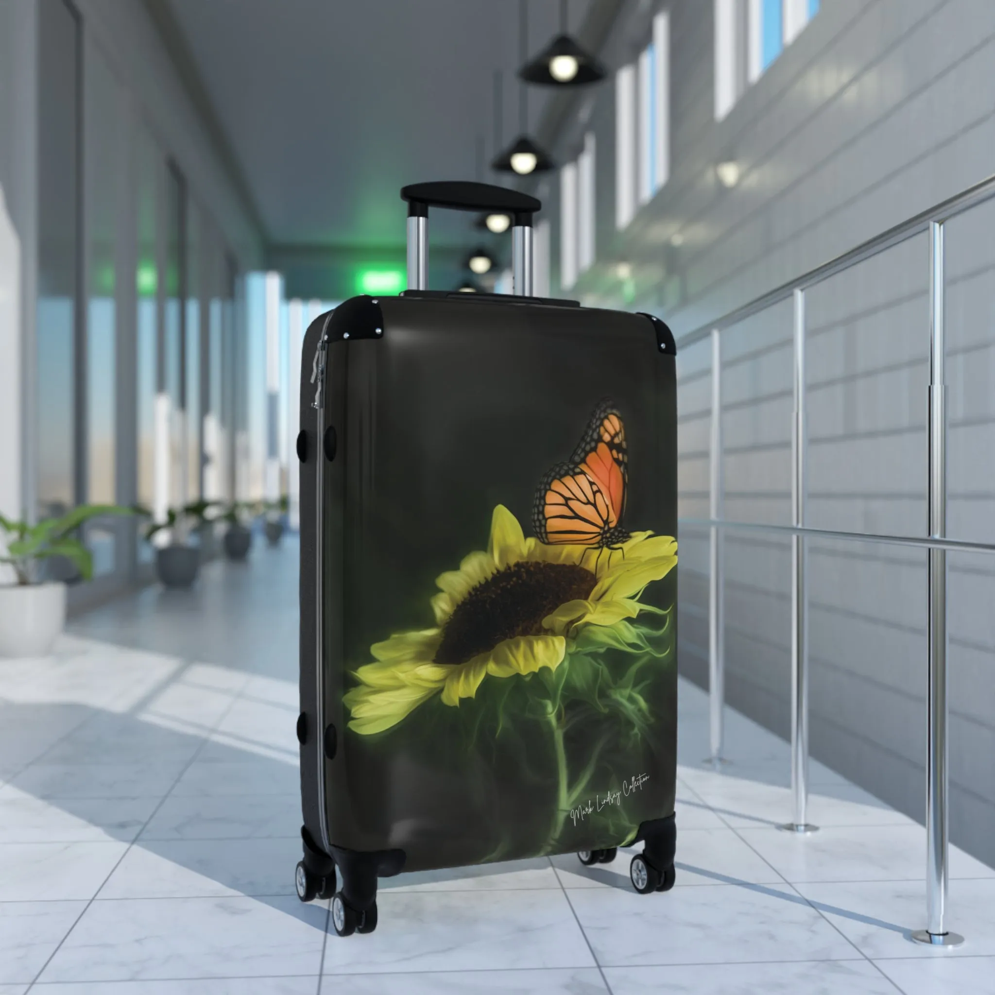 Butterfly's Sunflower Custom Art Luggage