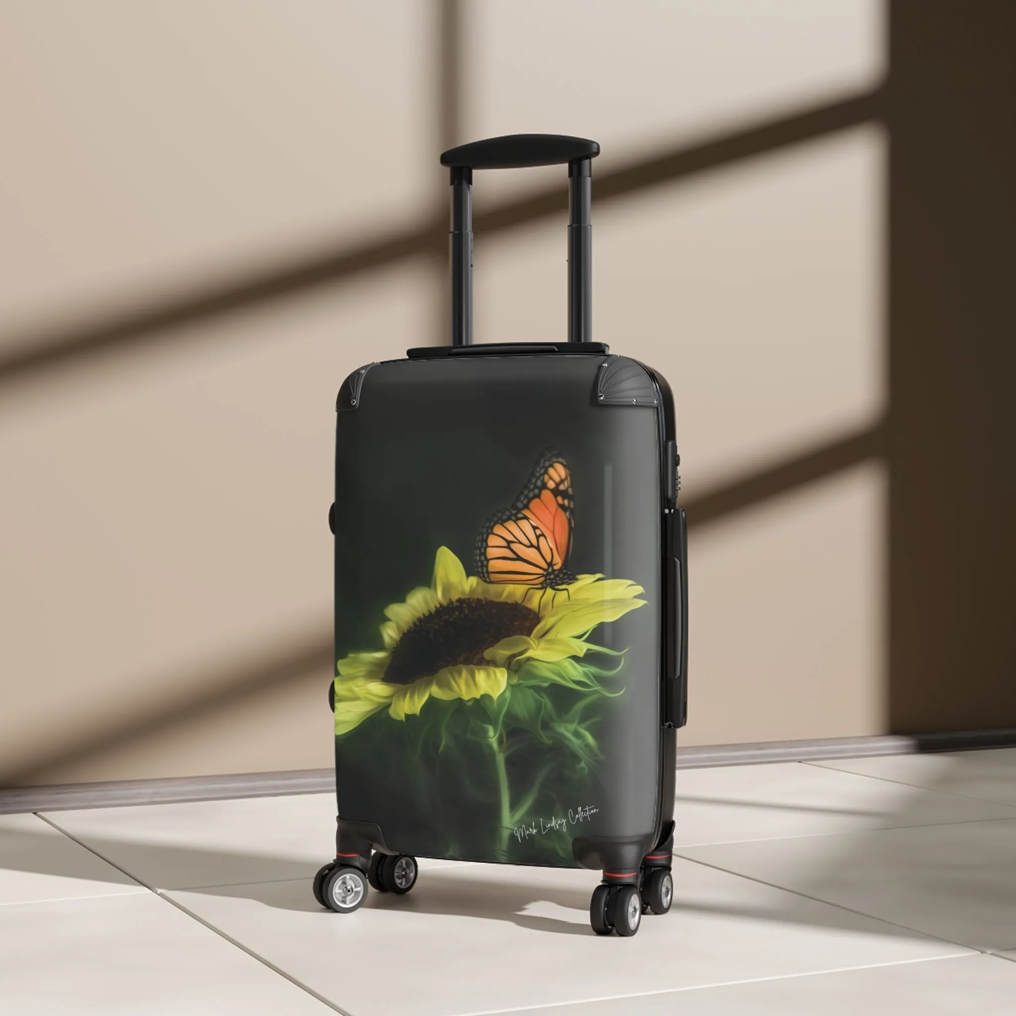 Butterfly's Sunflower Custom Art Luggage