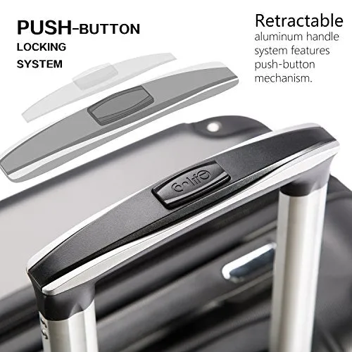 Coolife Luggage Expandable 3 Piece Set with TSA Lock - Silver