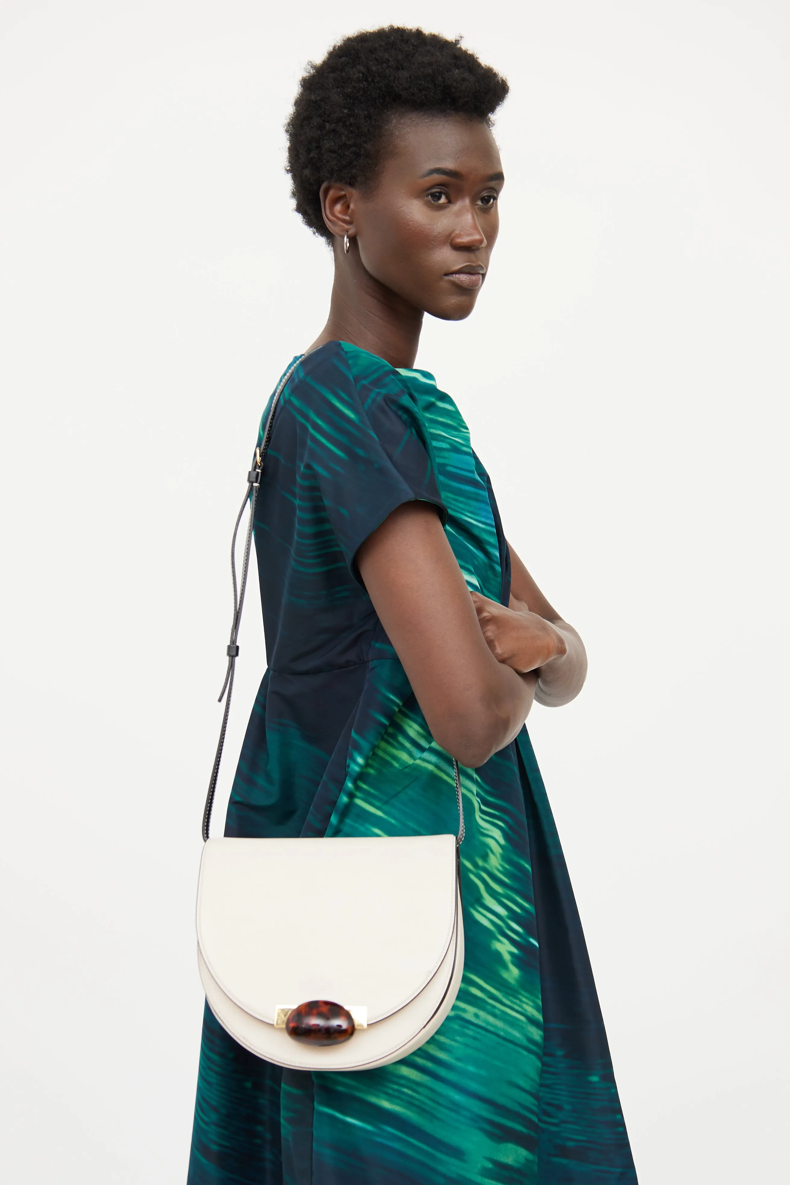 Cream Galet Saddle Crossbody Bag