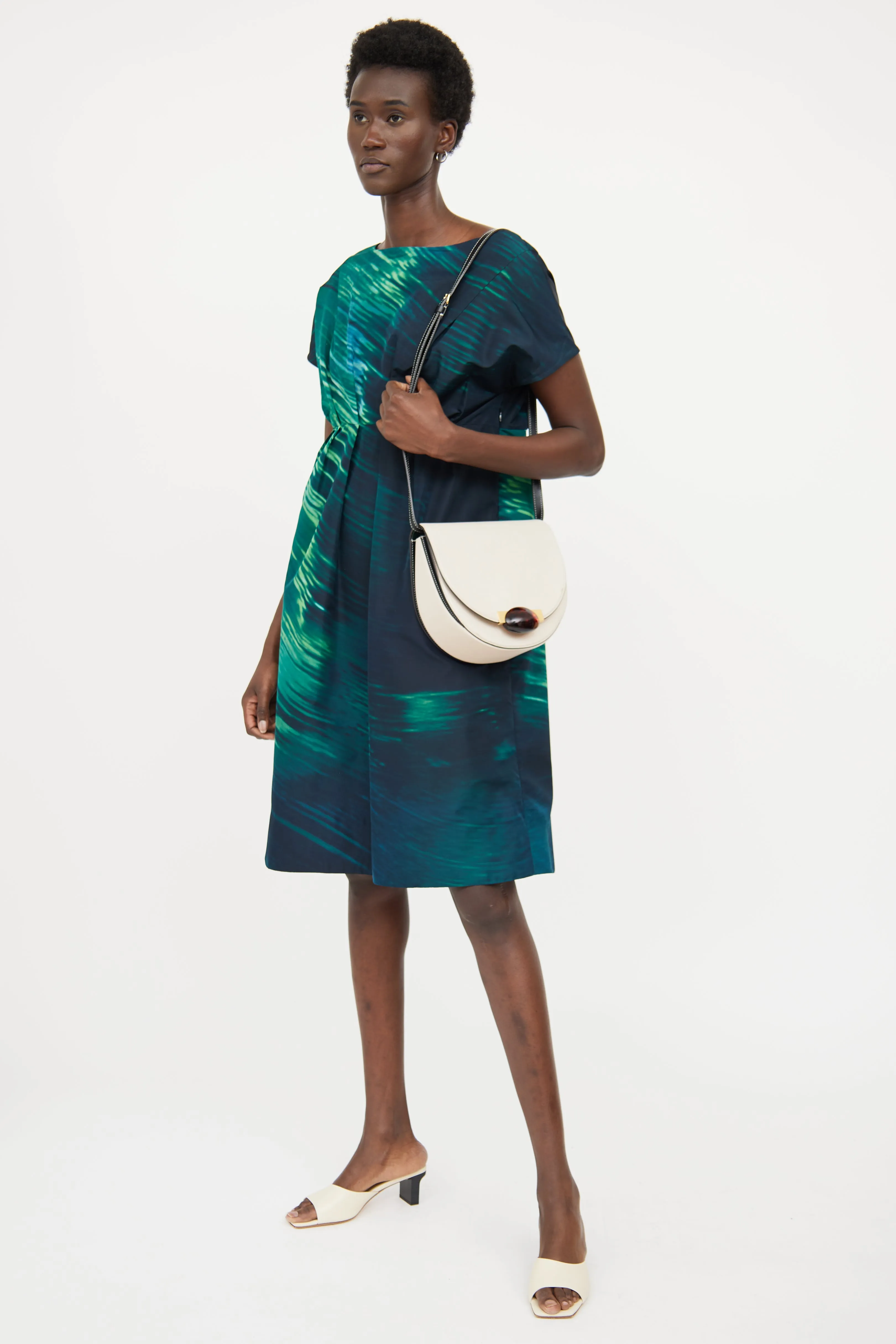 Cream Galet Saddle Crossbody Bag
