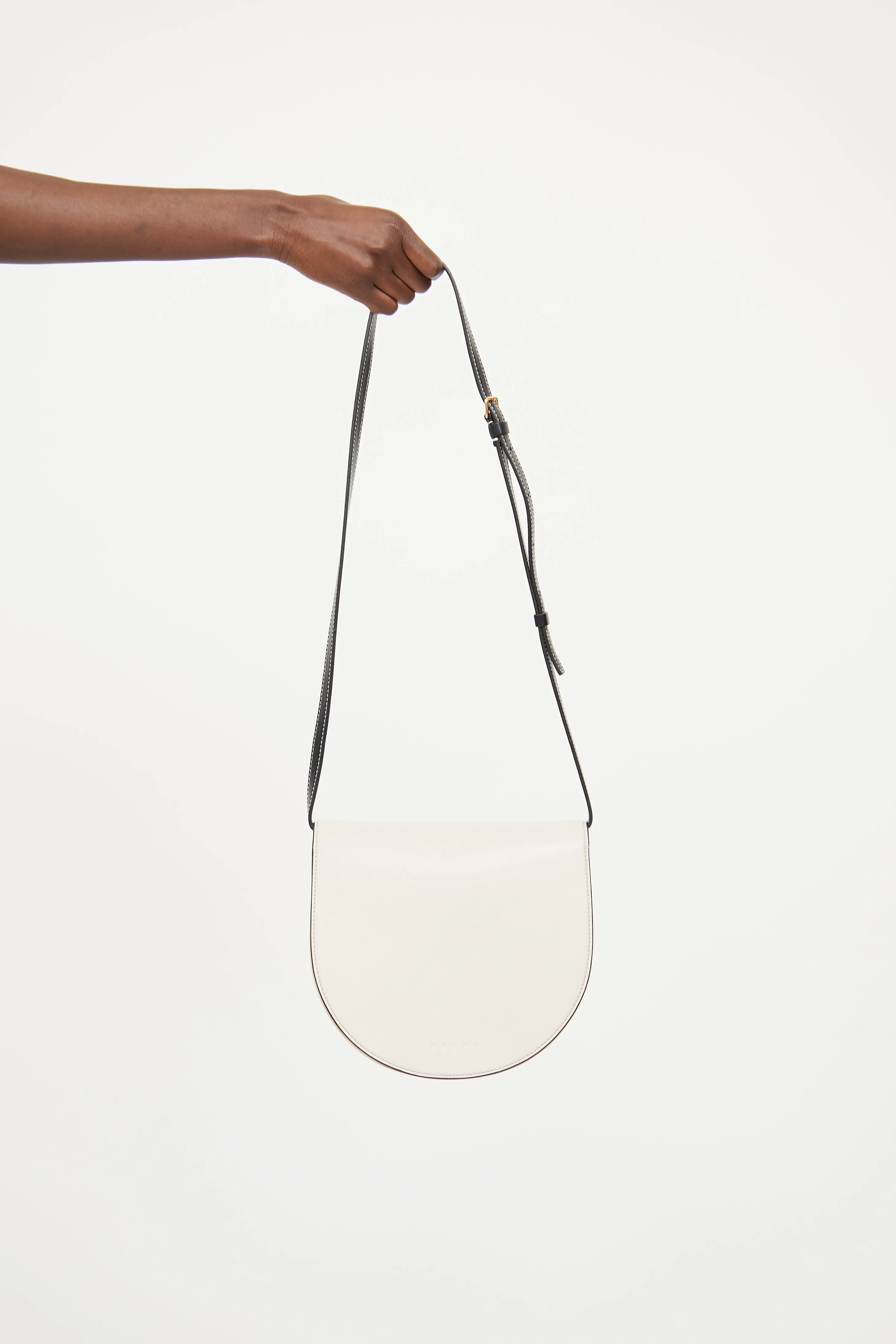 Cream Galet Saddle Crossbody Bag