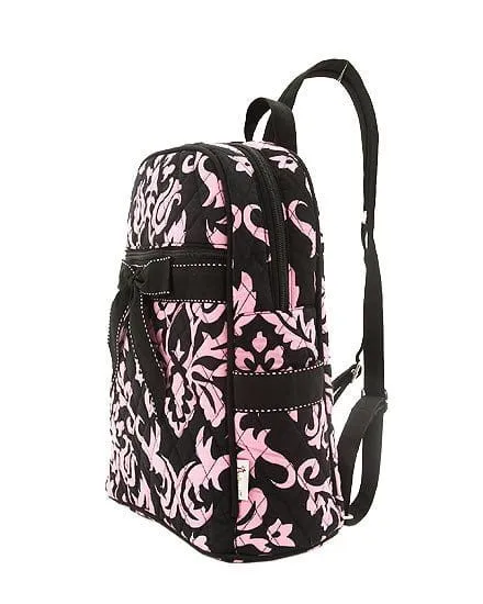 DAQ2716 Quilted Damask Zippered Backpack