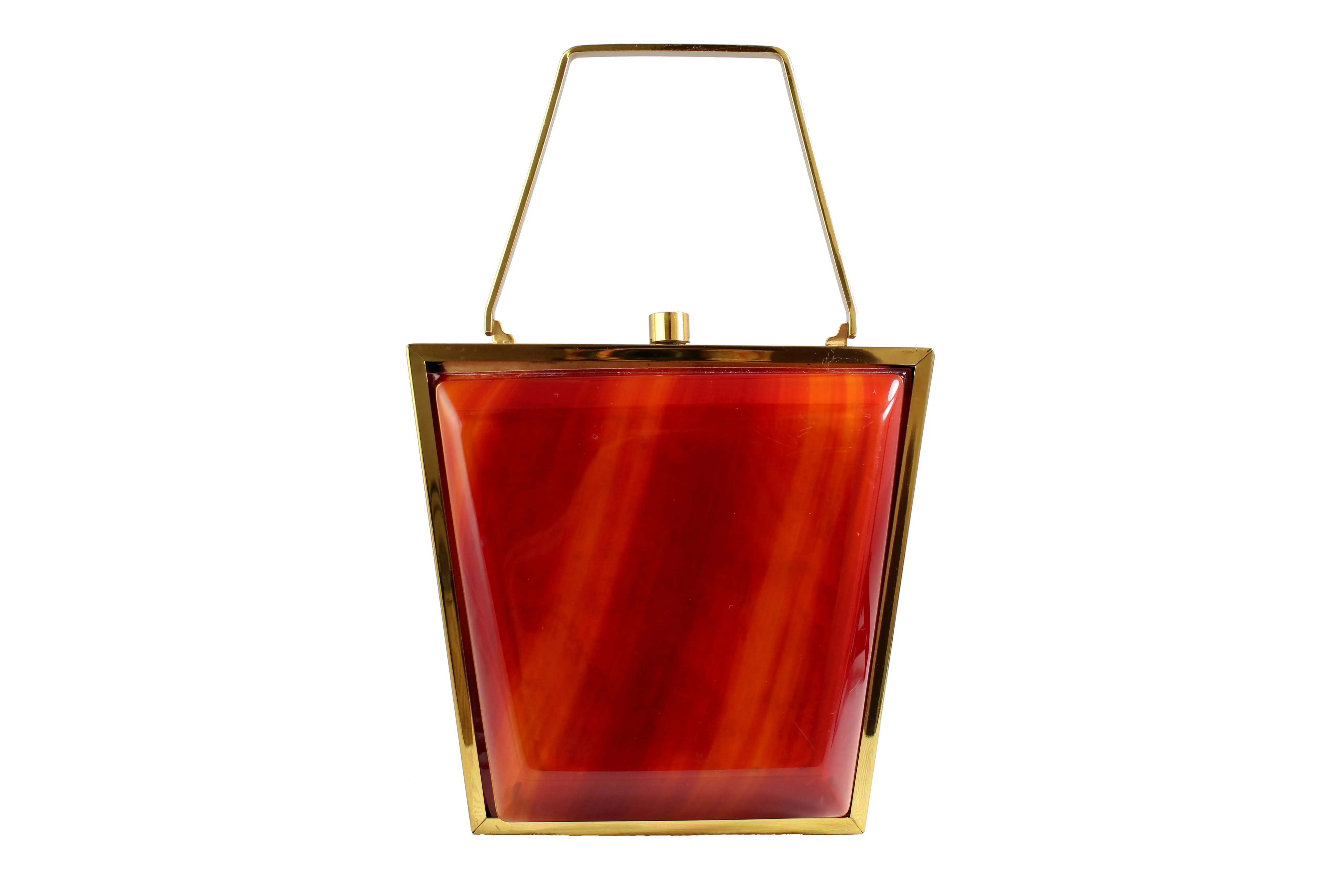 EMPRESS lucite purse with tortoiseshell finish