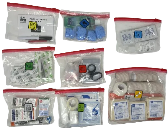 First Aid Kit Labels and Module Bags