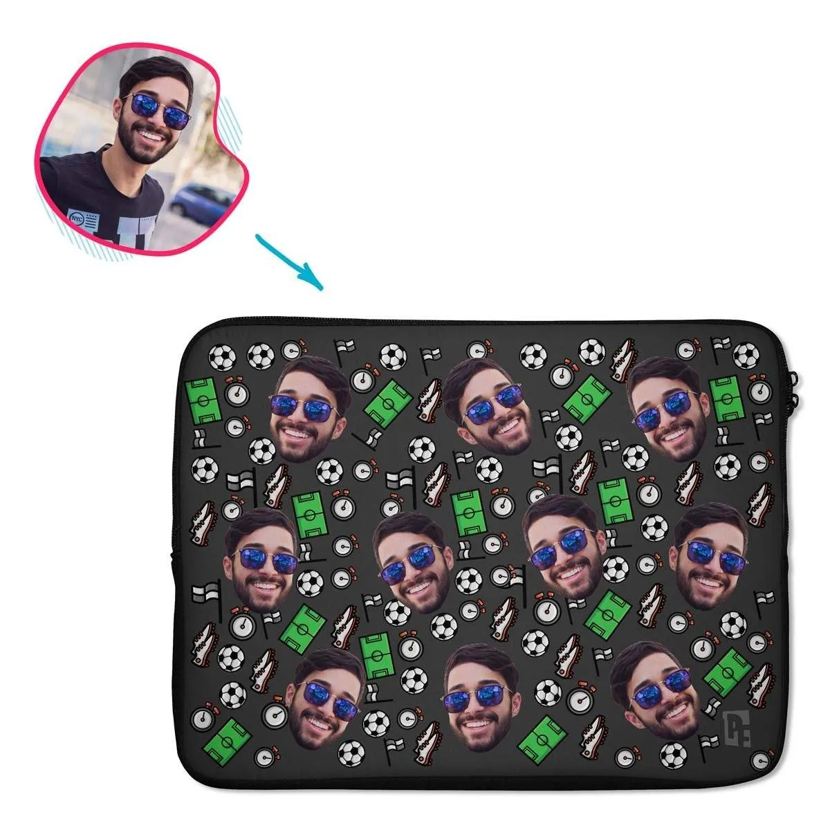 Football Personalized Laptop Sleeve