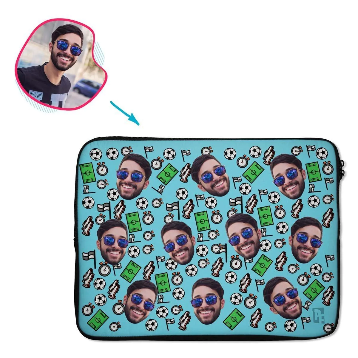 Football Personalized Laptop Sleeve