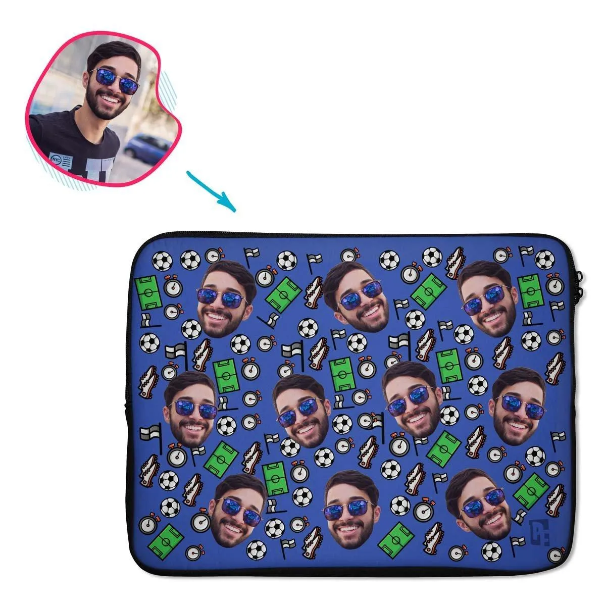 Football Personalized Laptop Sleeve
