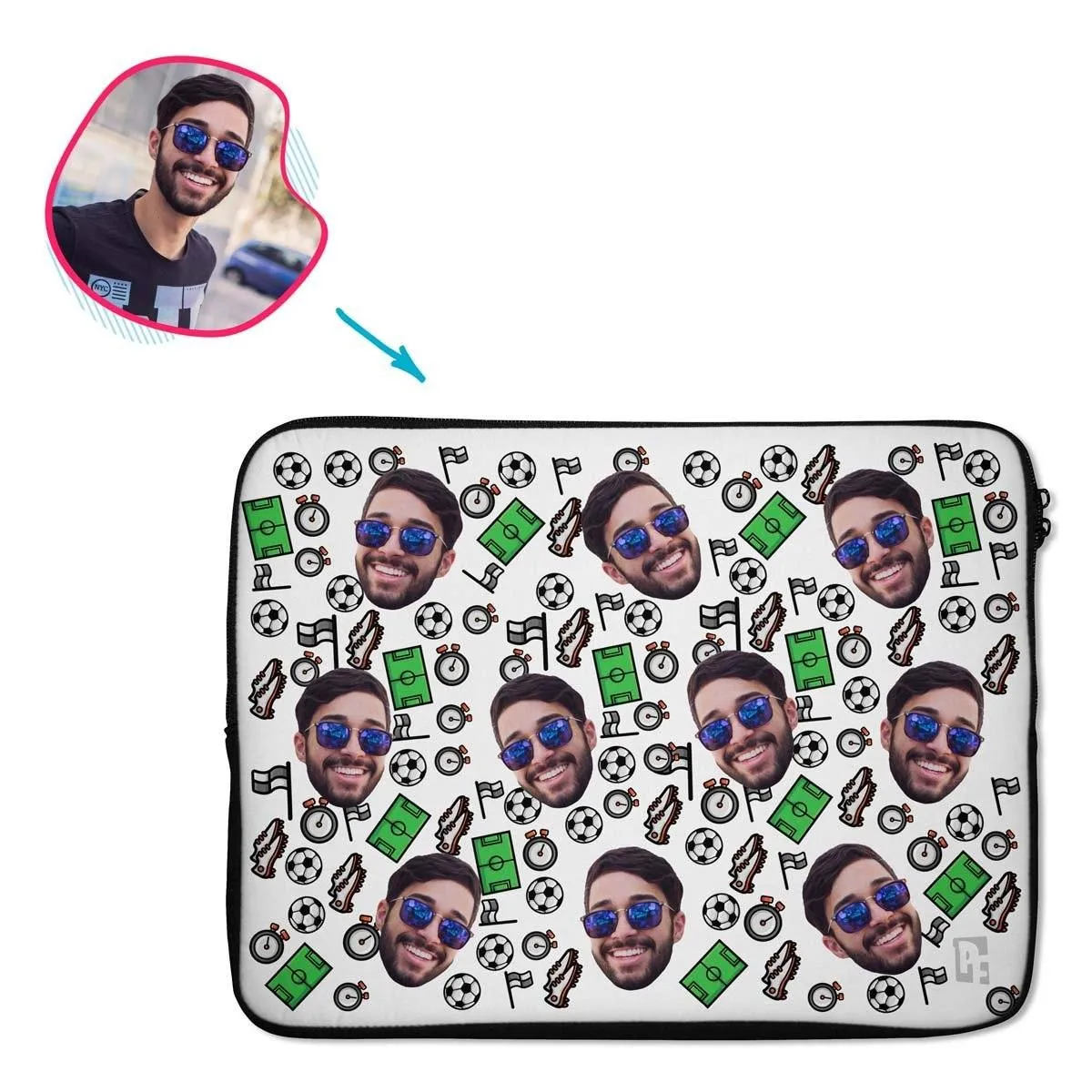 Football Personalized Laptop Sleeve