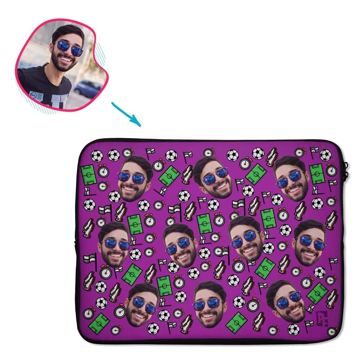 Football Personalized Laptop Sleeve