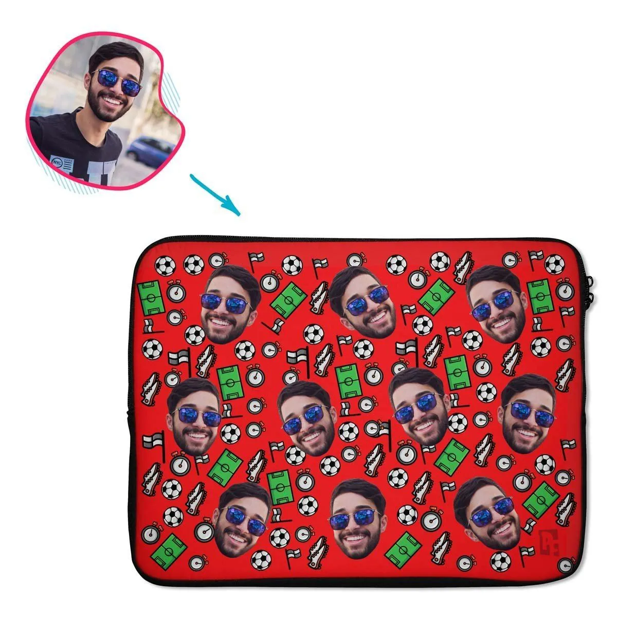 Football Personalized Laptop Sleeve