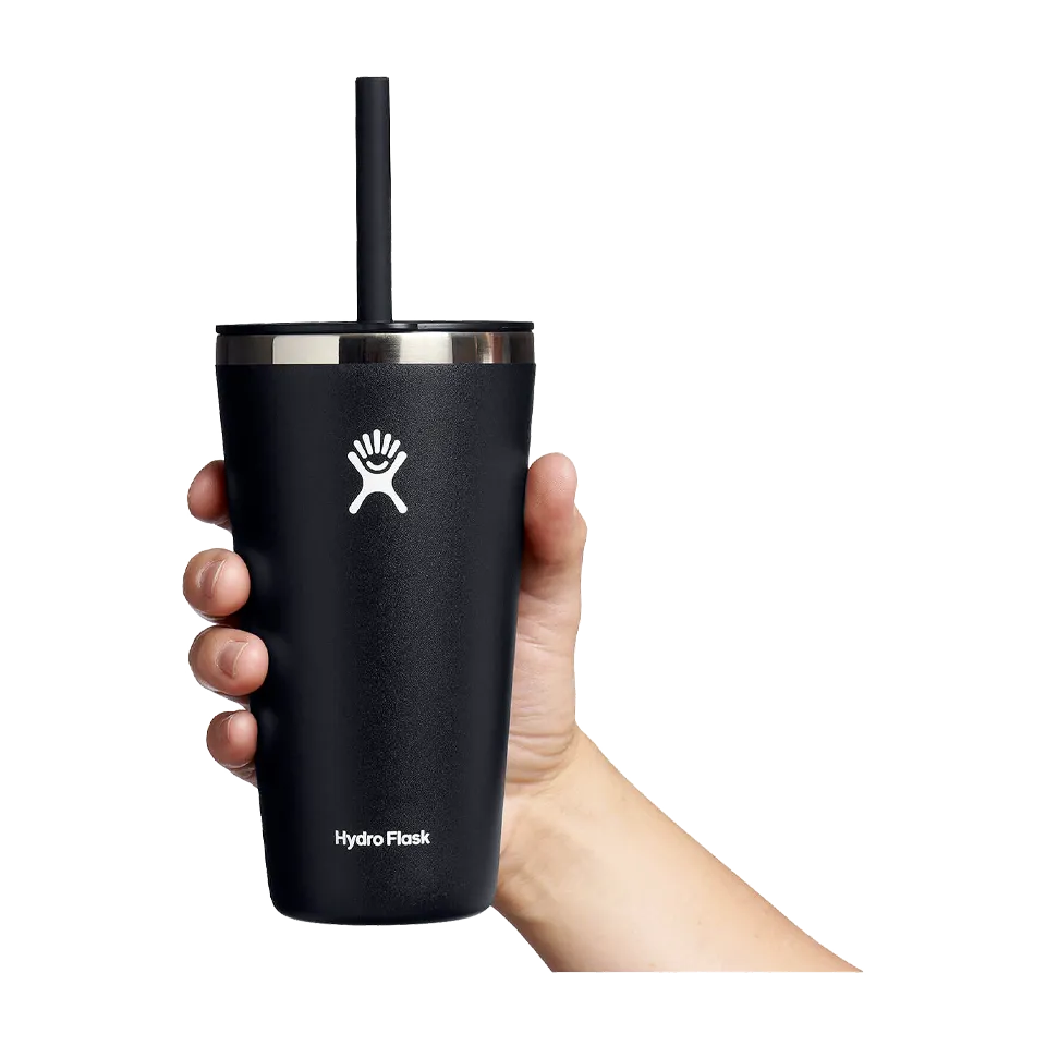 Hydro Flask 28 oz All Around Tumbler with Straw Lid Black