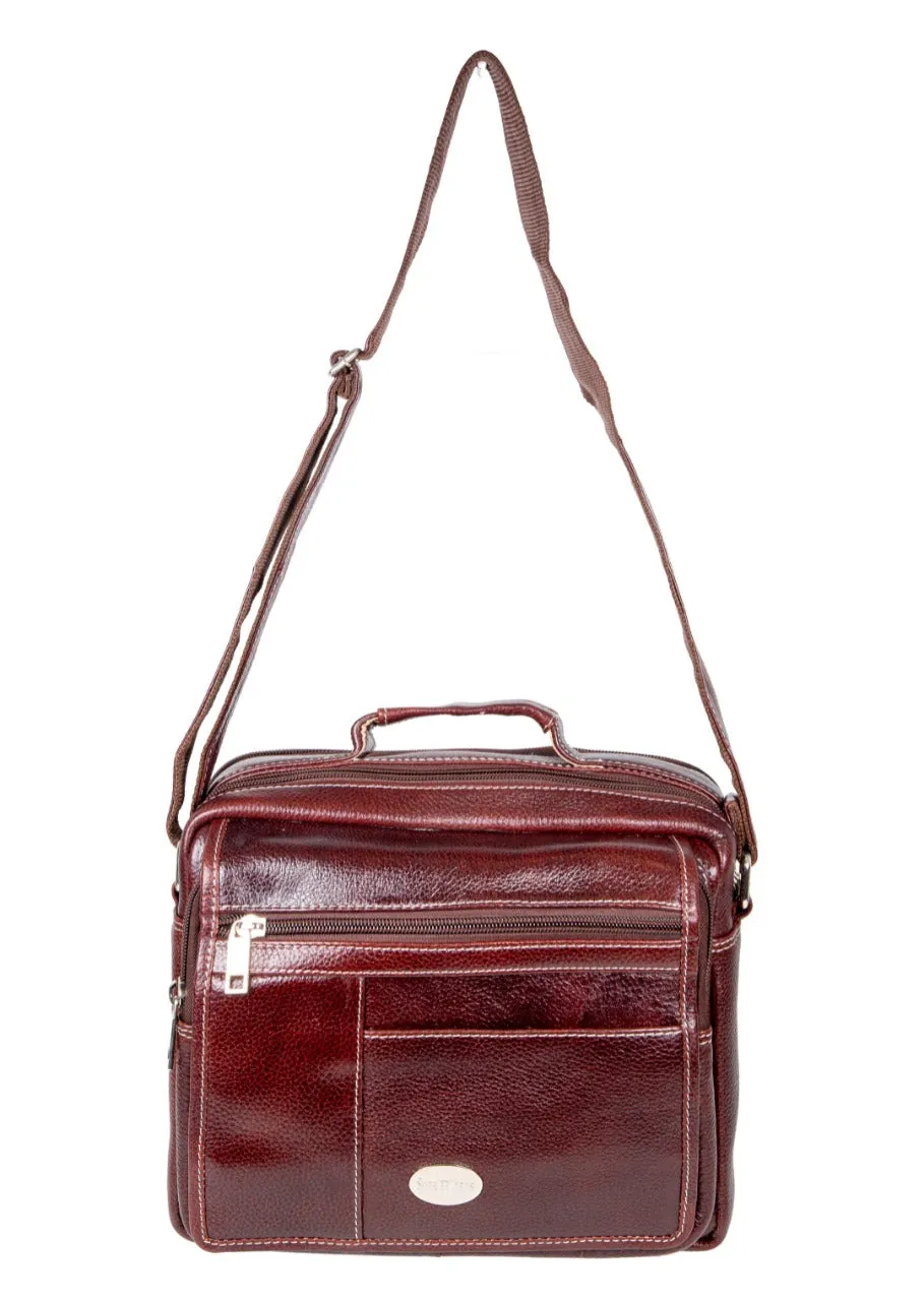 LEATHER SLING BAG  998920 (BROWN)