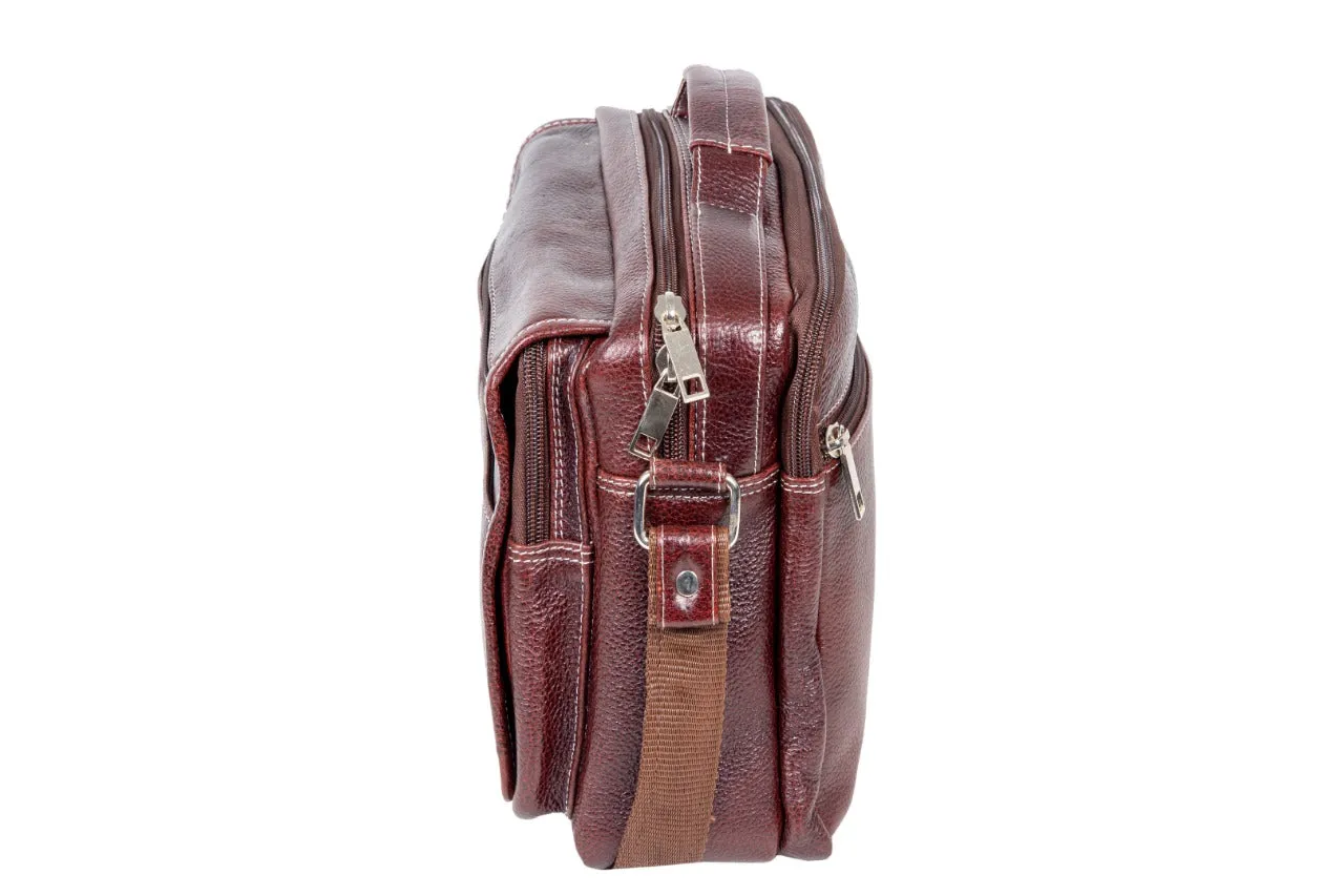 LEATHER SLING BAG  998920 (BROWN)