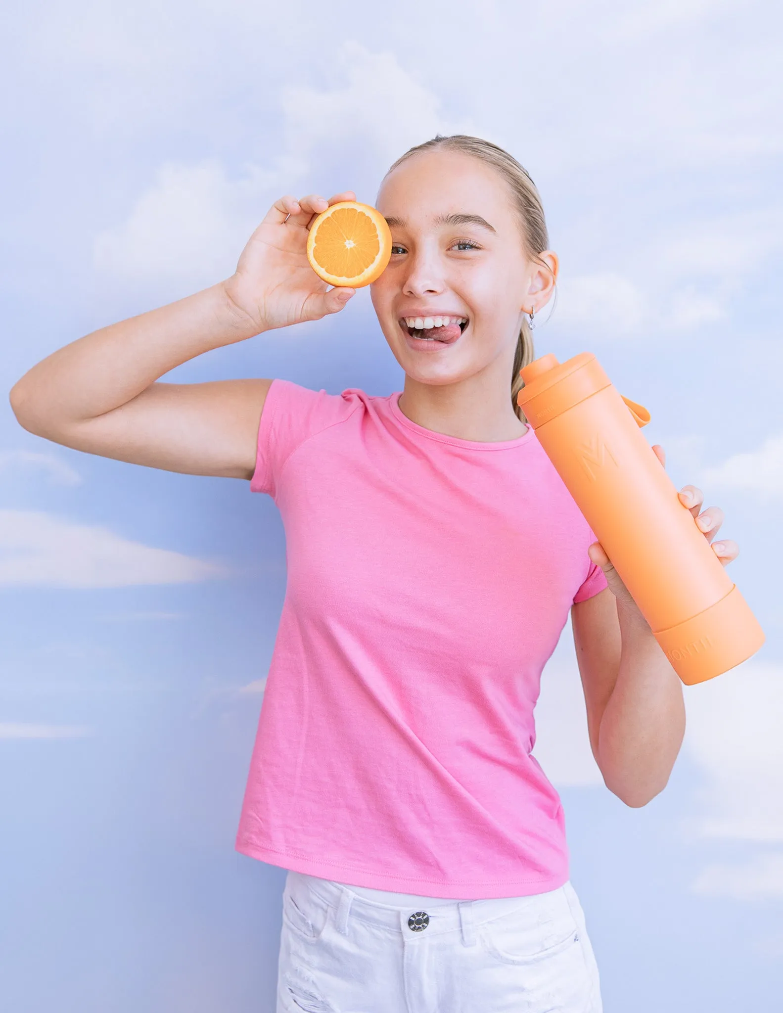 MontiiCo 700ml Drink Bottle Screw Top - Tangerine