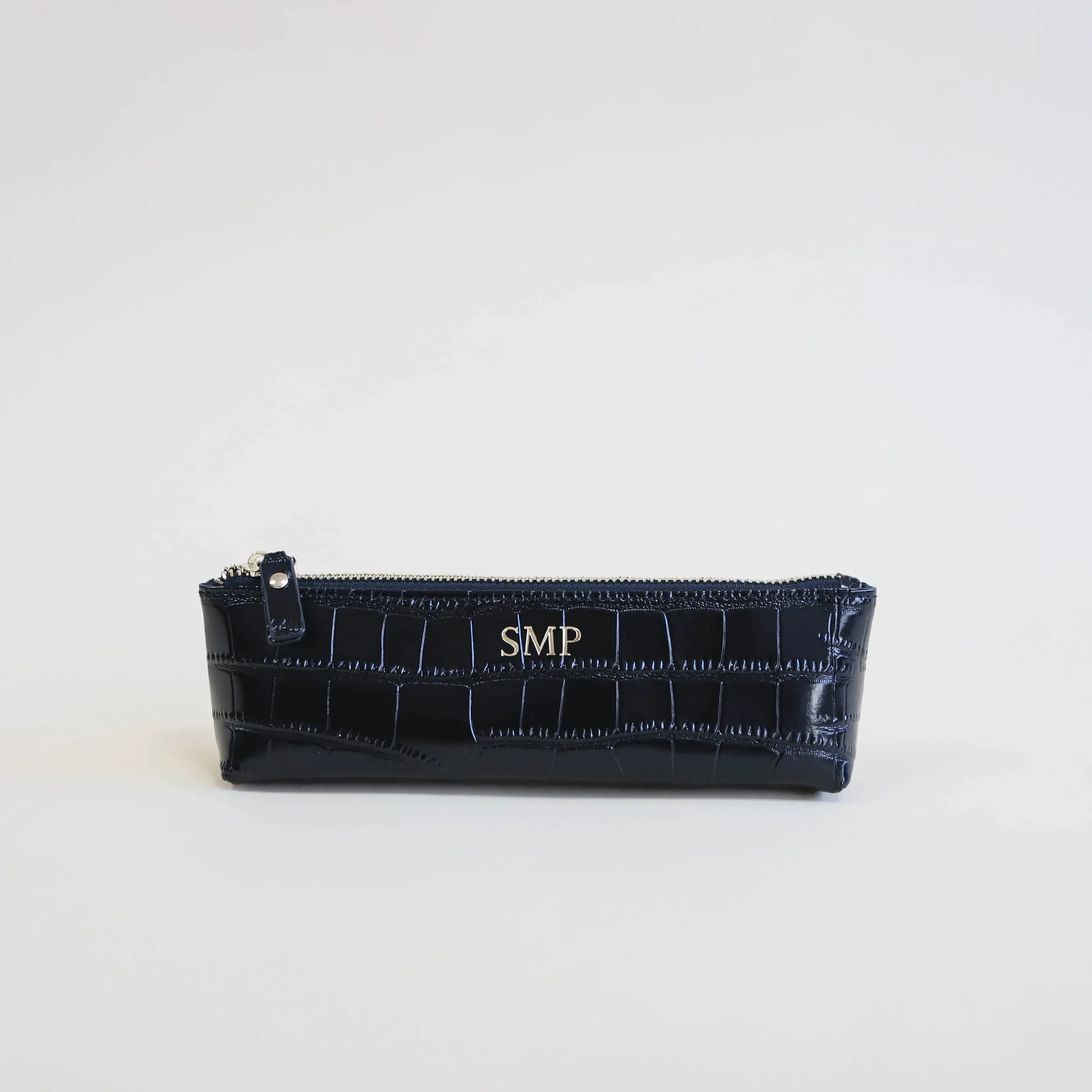Munich' Black Leather Pencil Case