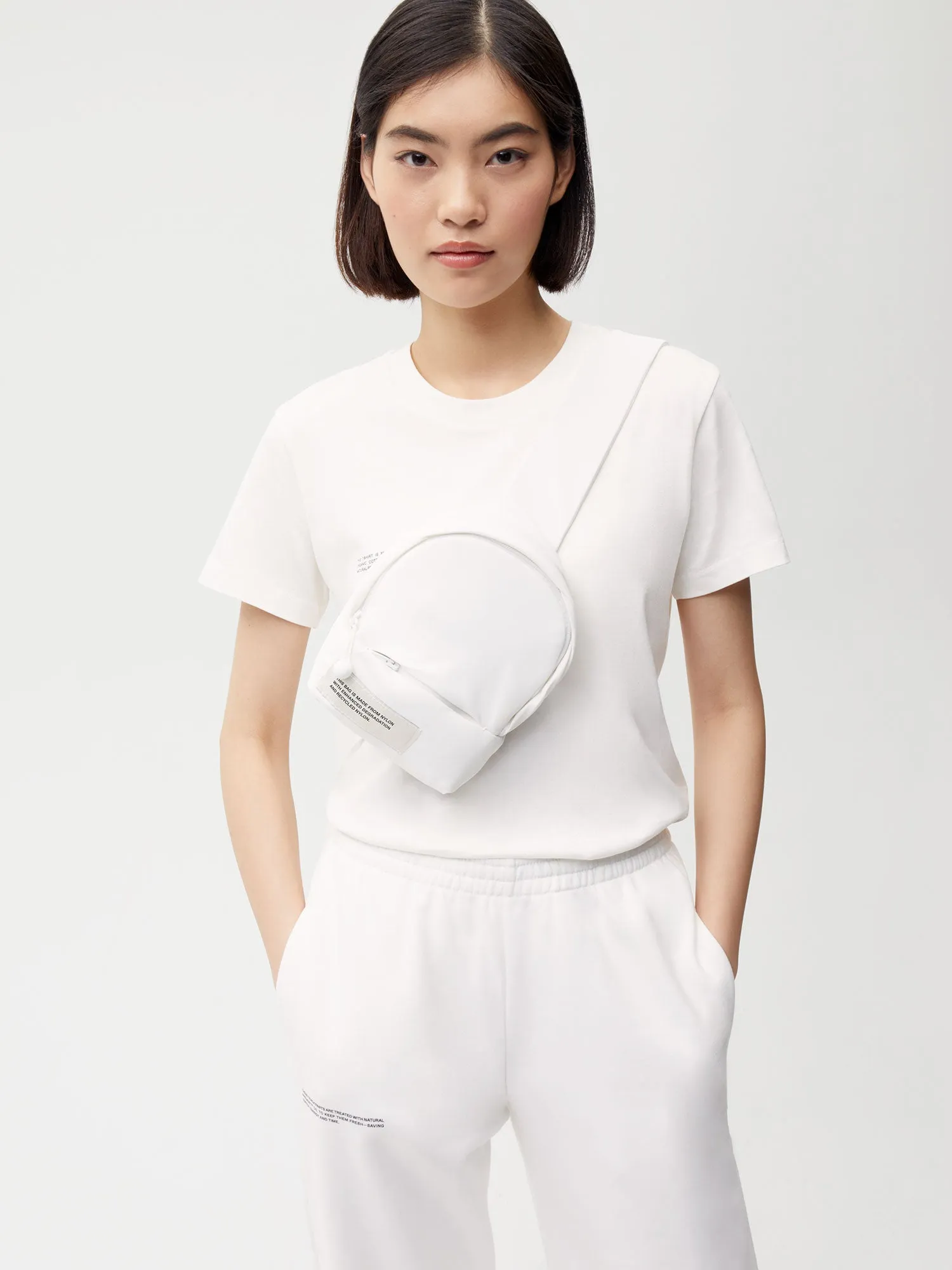 Nylon Cross-Body Bag—off-white