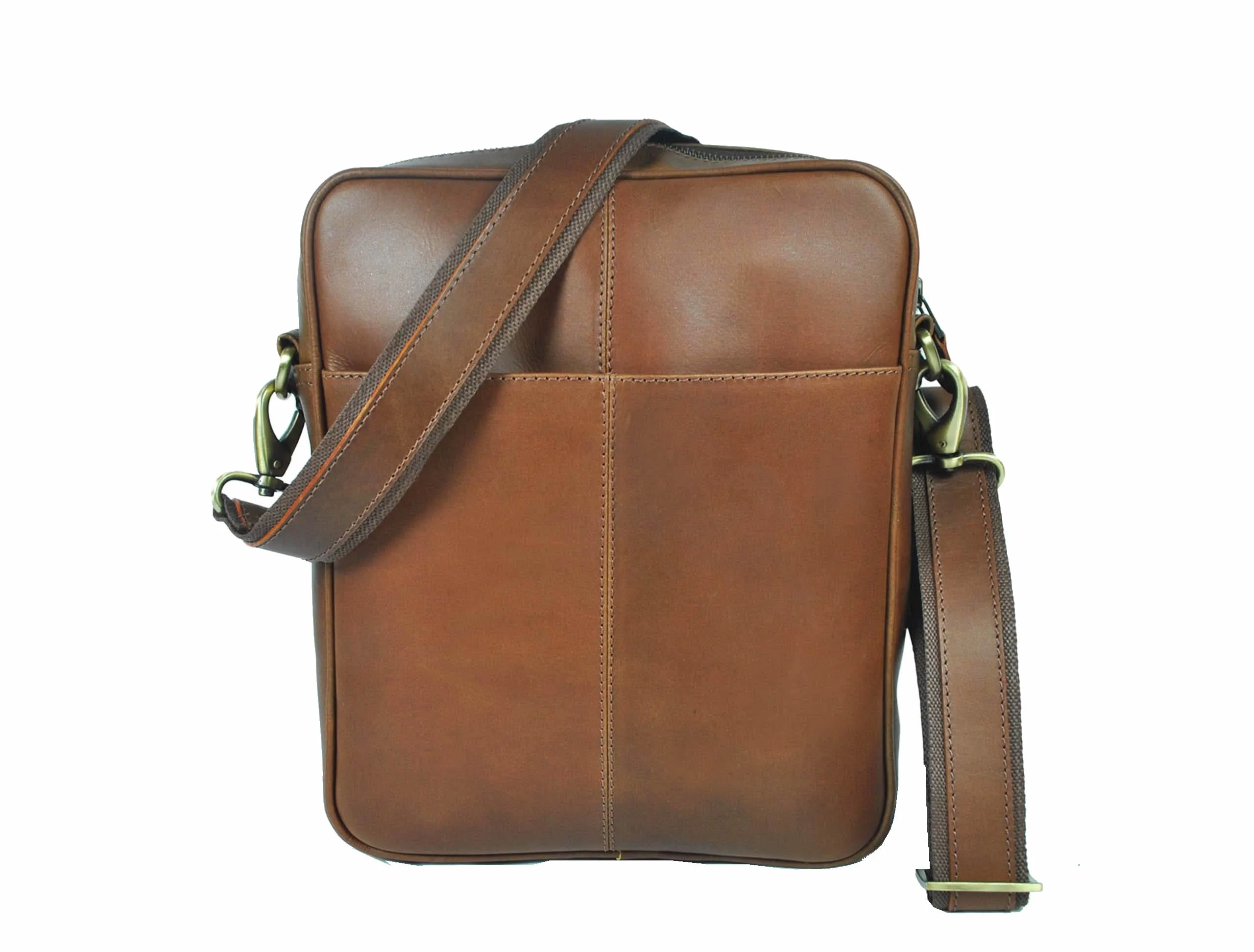 Ottawa Leather Crossbody Messenger Bag -  Brown