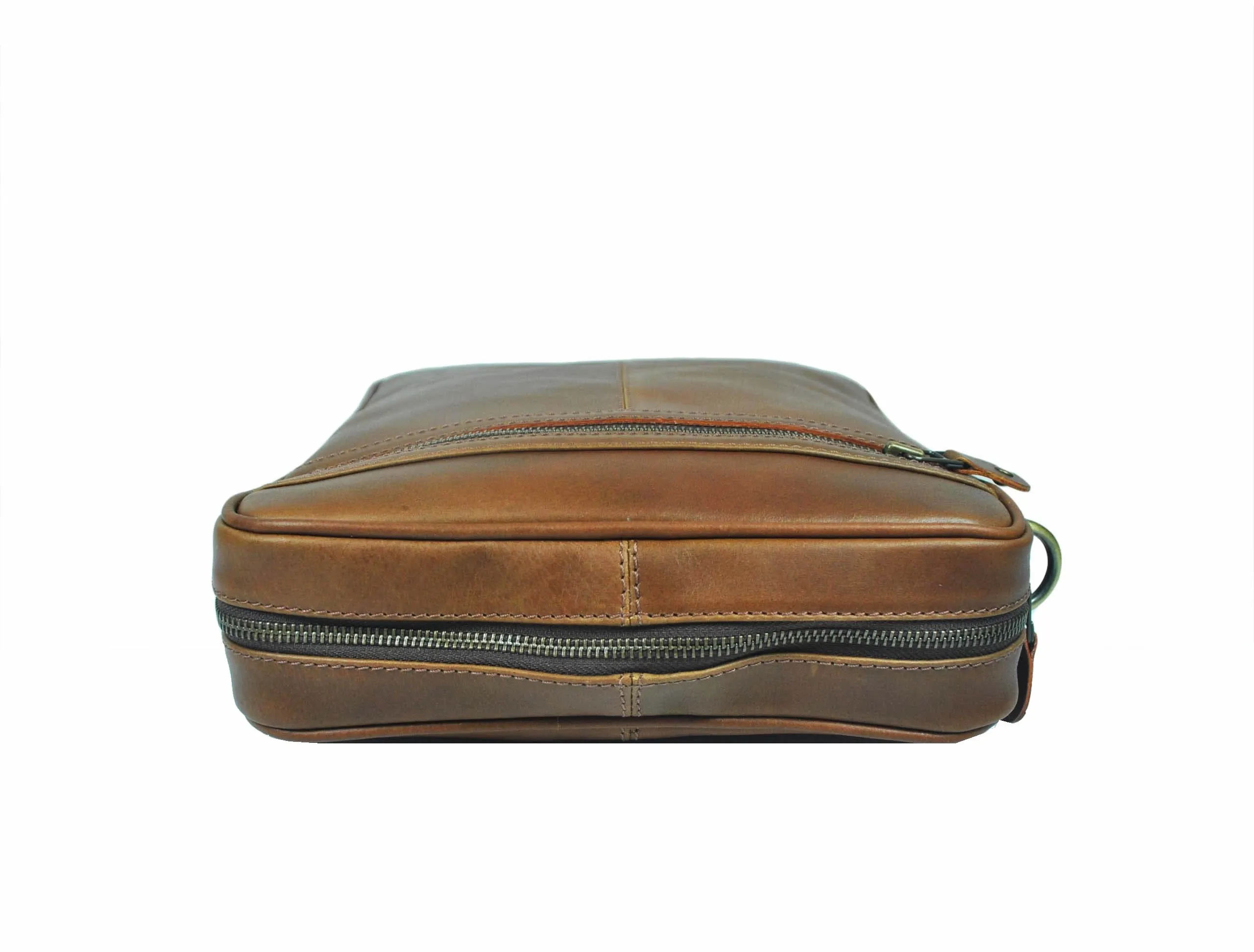 Ottawa Leather Crossbody Messenger Bag -  Brown