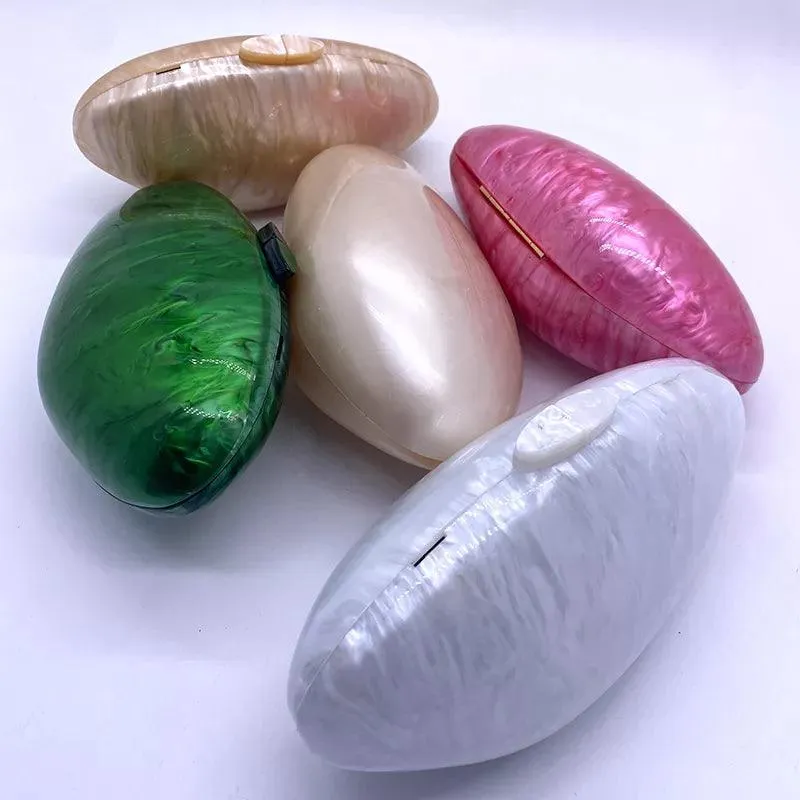 Pearl Acrylic Clutch Bag - Green