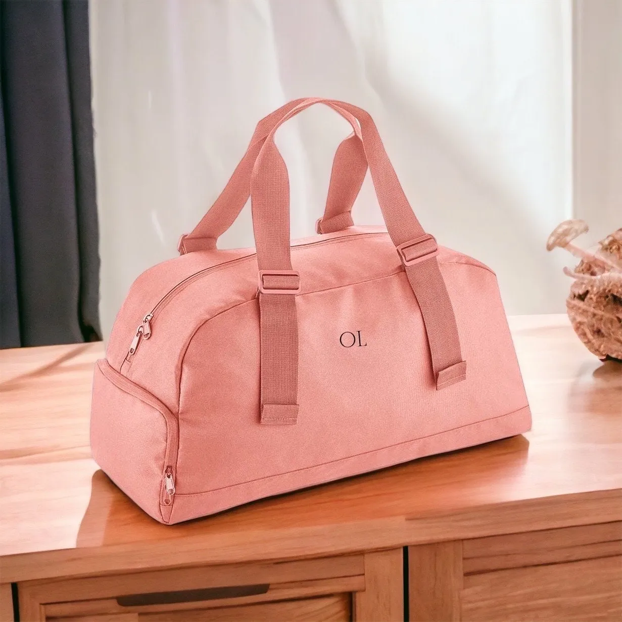 Personalised bag with Initials, Weekender Holdall Initials, Recycled Bag, Monogram Bag, Hand Luggage Bag, Bags for Women, Bag with strap