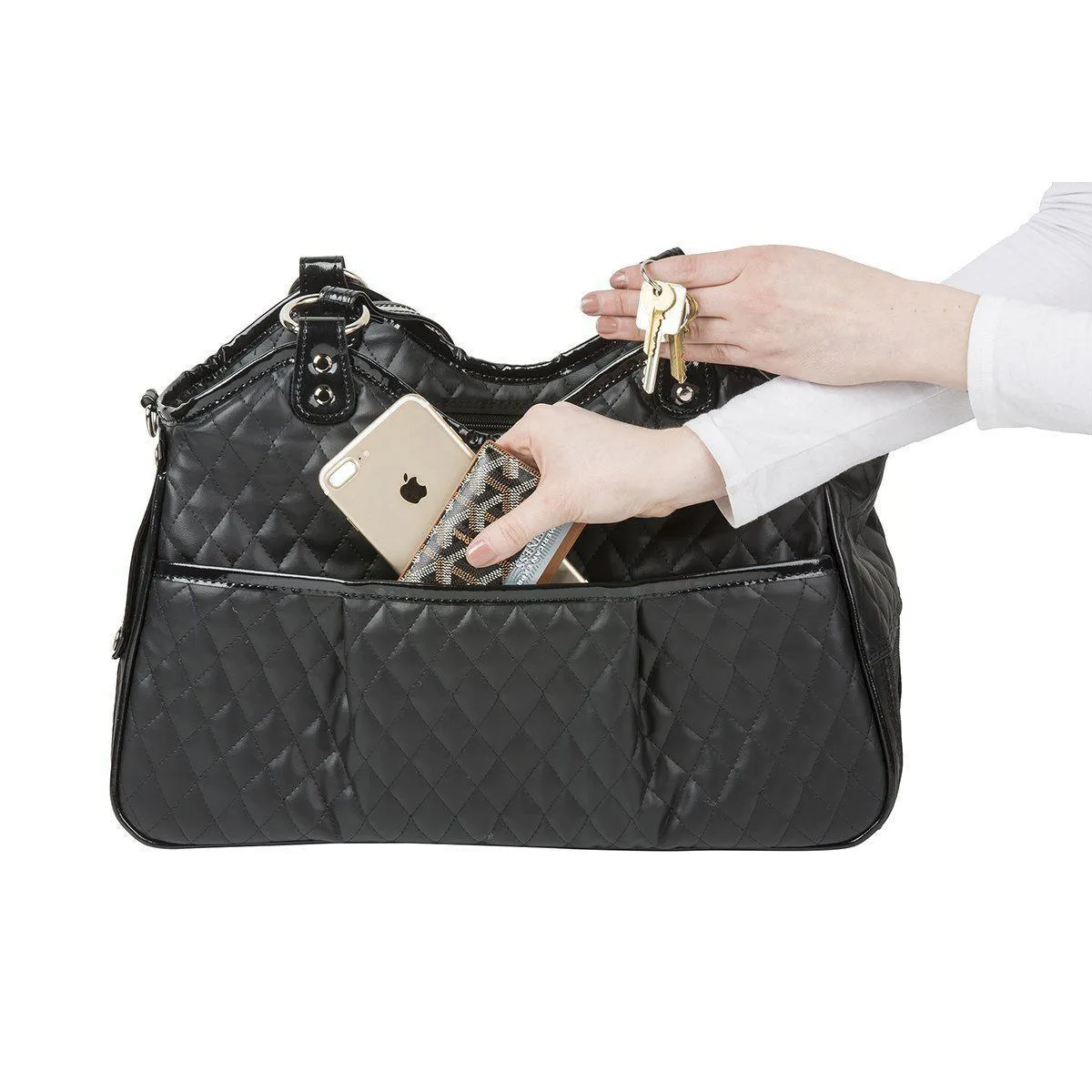 Petote Metro Dog Carrier Black Quilted