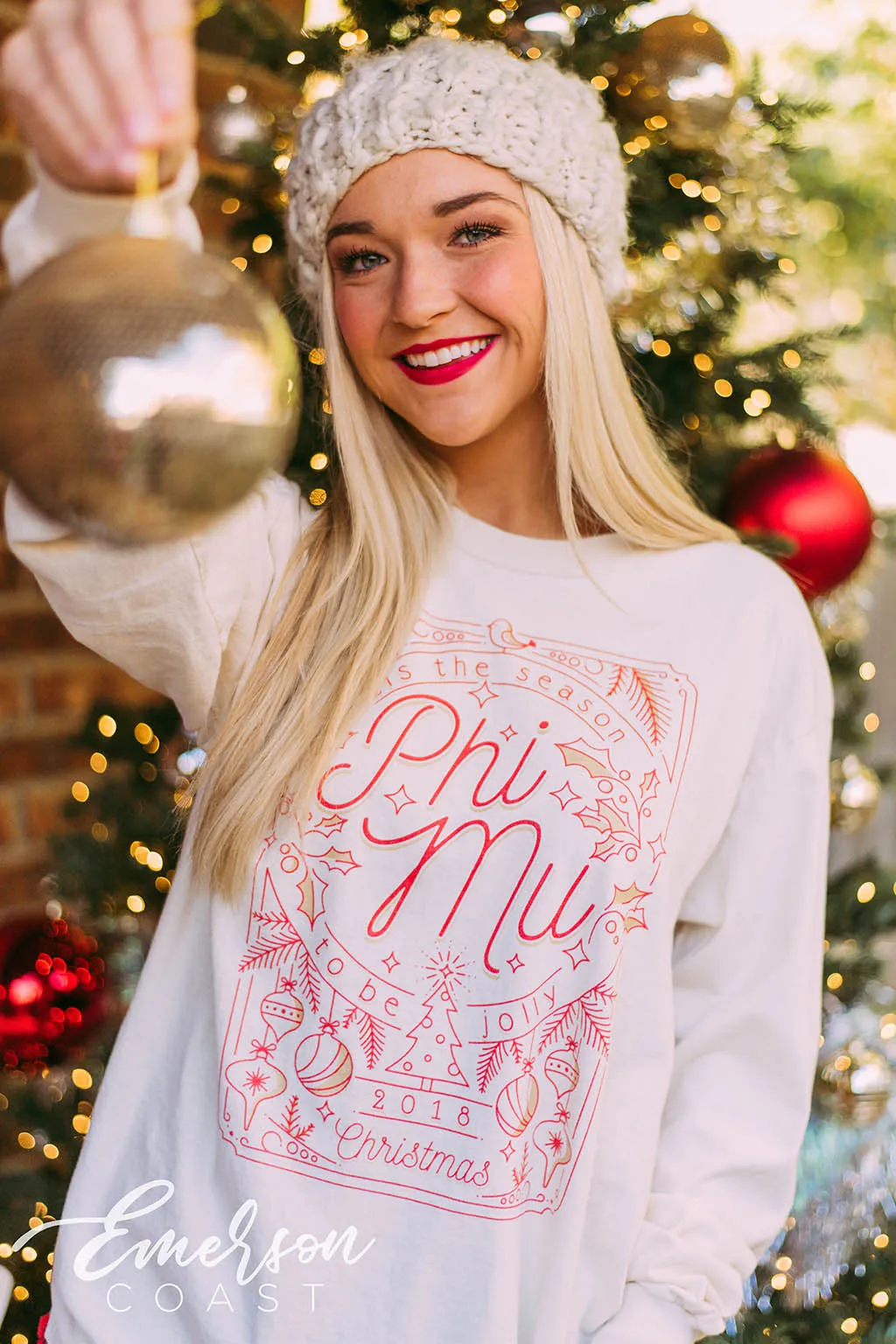 Phi Mu Christmas Long Sleeve Tshirt