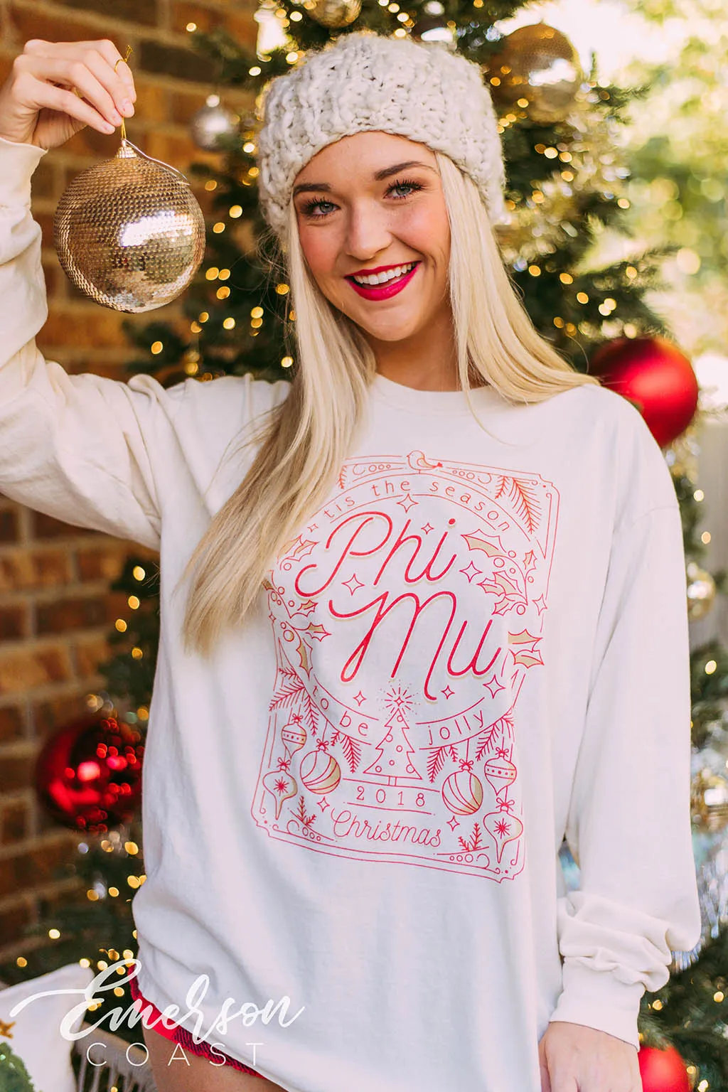 Phi Mu Christmas Long Sleeve Tshirt