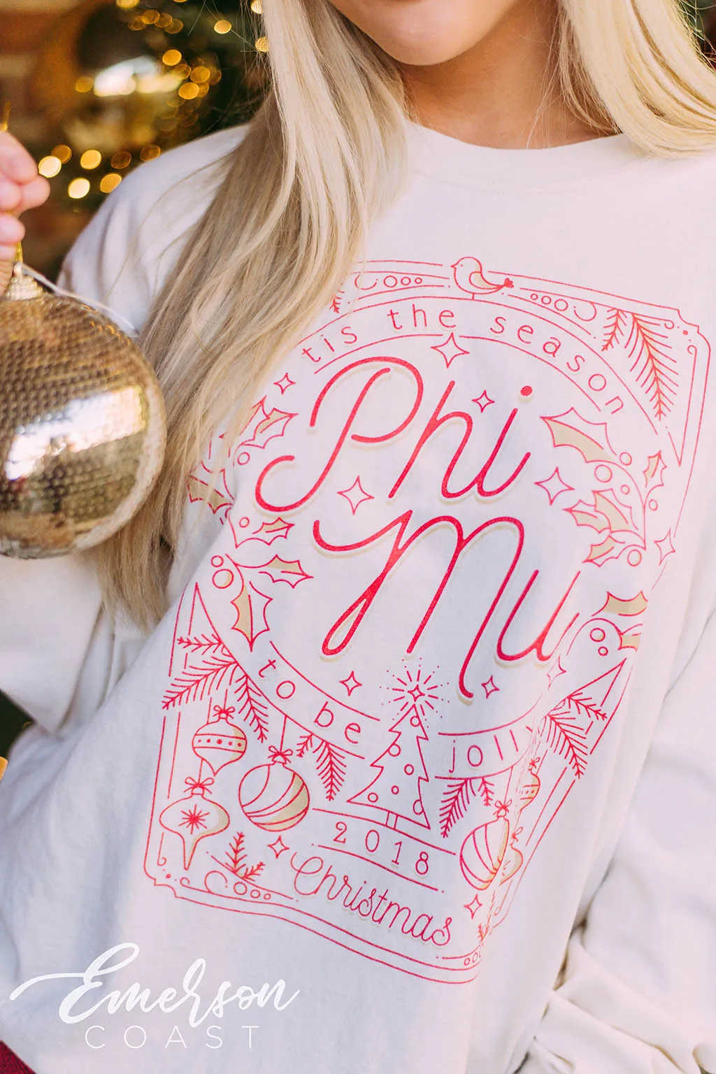 Phi Mu Christmas Long Sleeve Tshirt