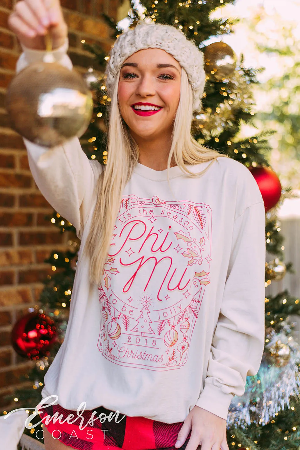 Phi Mu Christmas Long Sleeve Tshirt