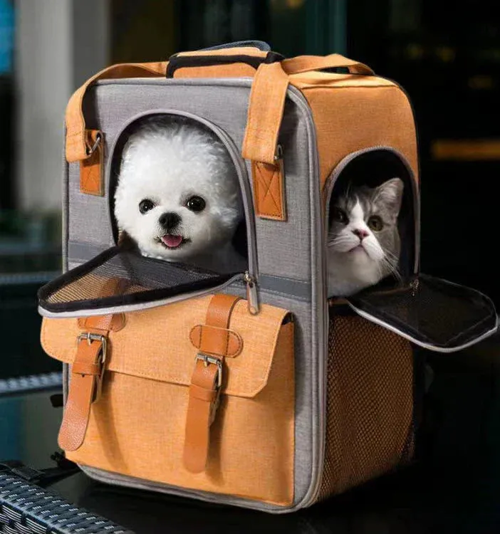 Portable Pet Backpack for Dogs and Cats - Breathable Travel Carrier with Large Capacity