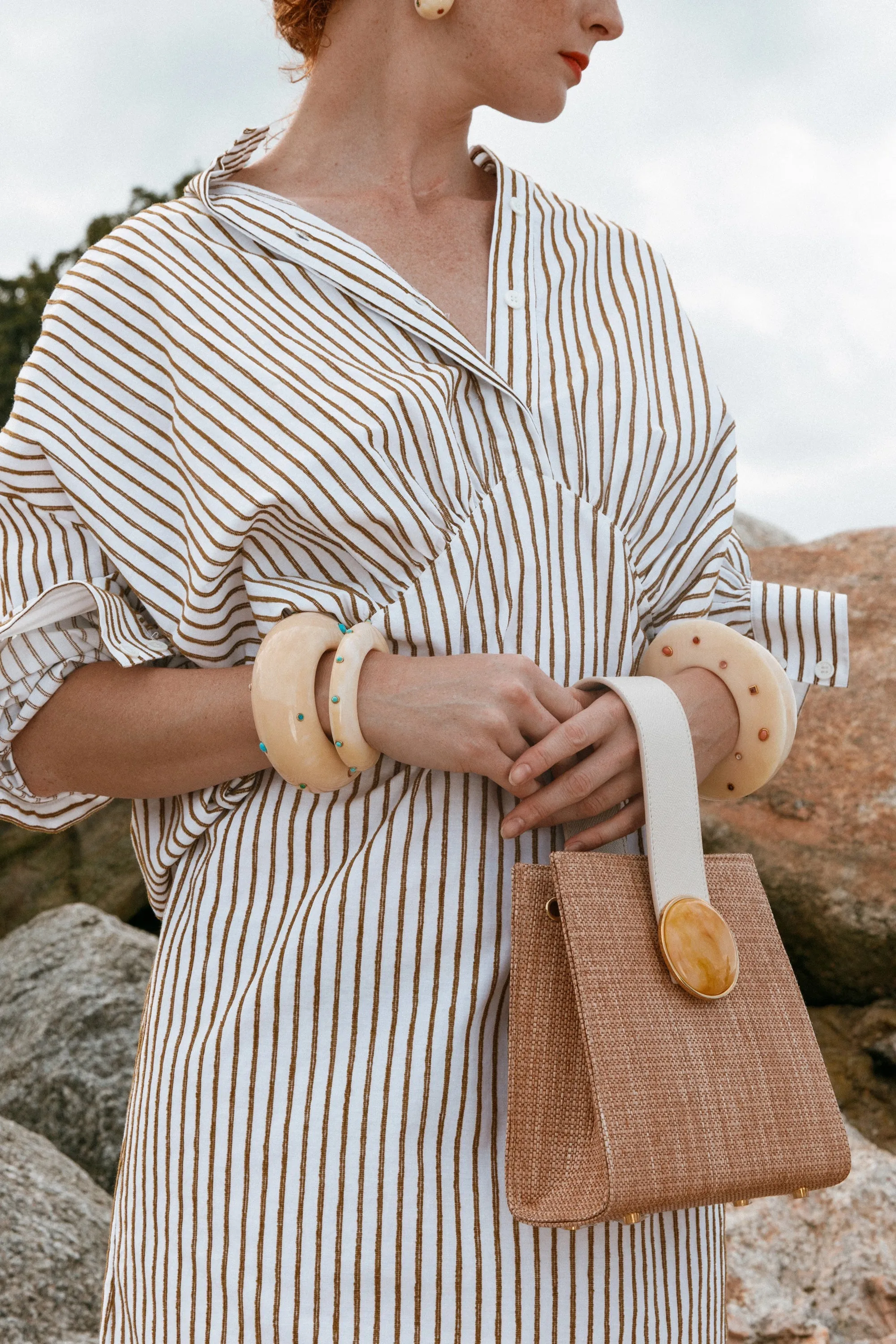 Pronto Purse In Woven Tan