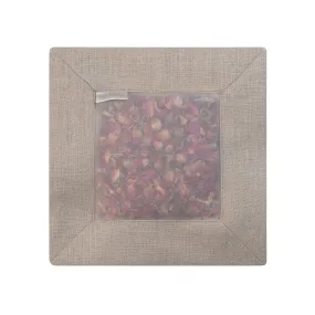 Rose Square Sachet Natural Linen