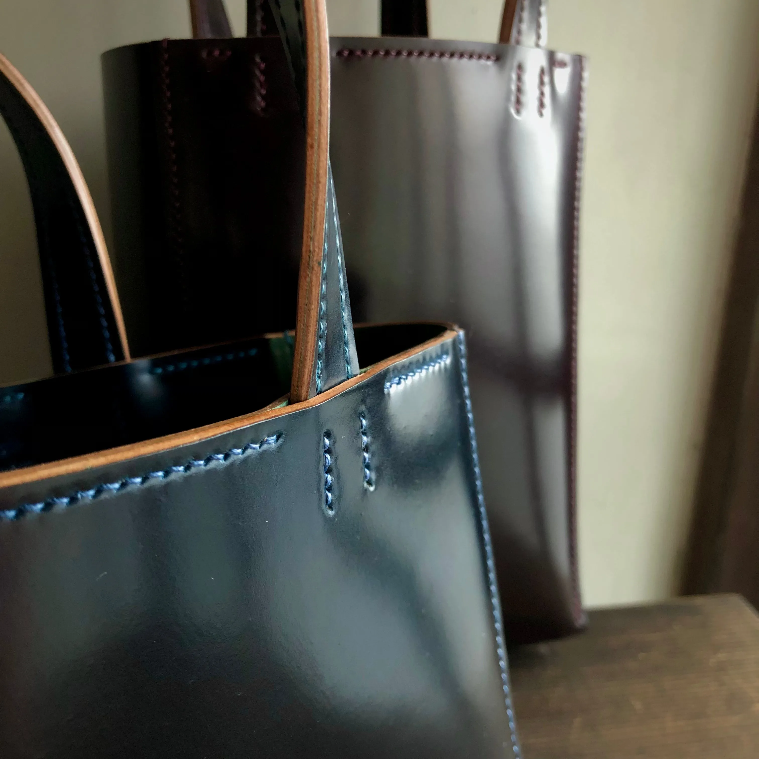 Shell Bag / Mini Tote (Horizontal)【Horween】シェルコードバンのミニトートバッグ(よこ型)