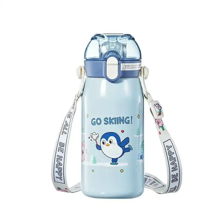 STOFFIER GARTEN Cute Stainless-Steel Bottle | Hot and Cold-Water Bottle for Kids | Double Walled Vacuum Insulated Stainless Steel Bottle | Double-Wall Thermos Flask (530 ML, Multicolour)