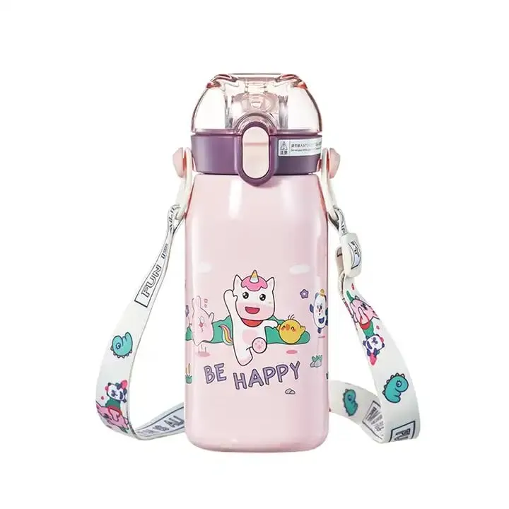 STOFFIER GARTEN Cute Stainless-Steel Bottle | Hot and Cold-Water Bottle for Kids | Double Walled Vacuum Insulated Stainless Steel Bottle | Double-Wall Thermos Flask (530 ML, Multicolour)