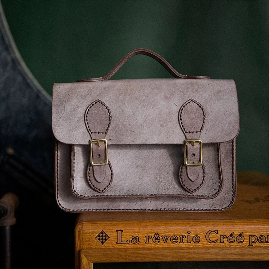 Vegetable Tanned Leather Satchel Crossbody Bag DIY Kits