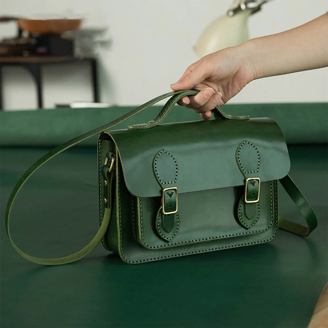 Vegetable Tanned Leather Satchel Crossbody Bag DIY Kits