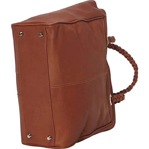ZIP-TOP BRAIDED TOTE