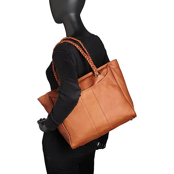 ZIP-TOP BRAIDED TOTE