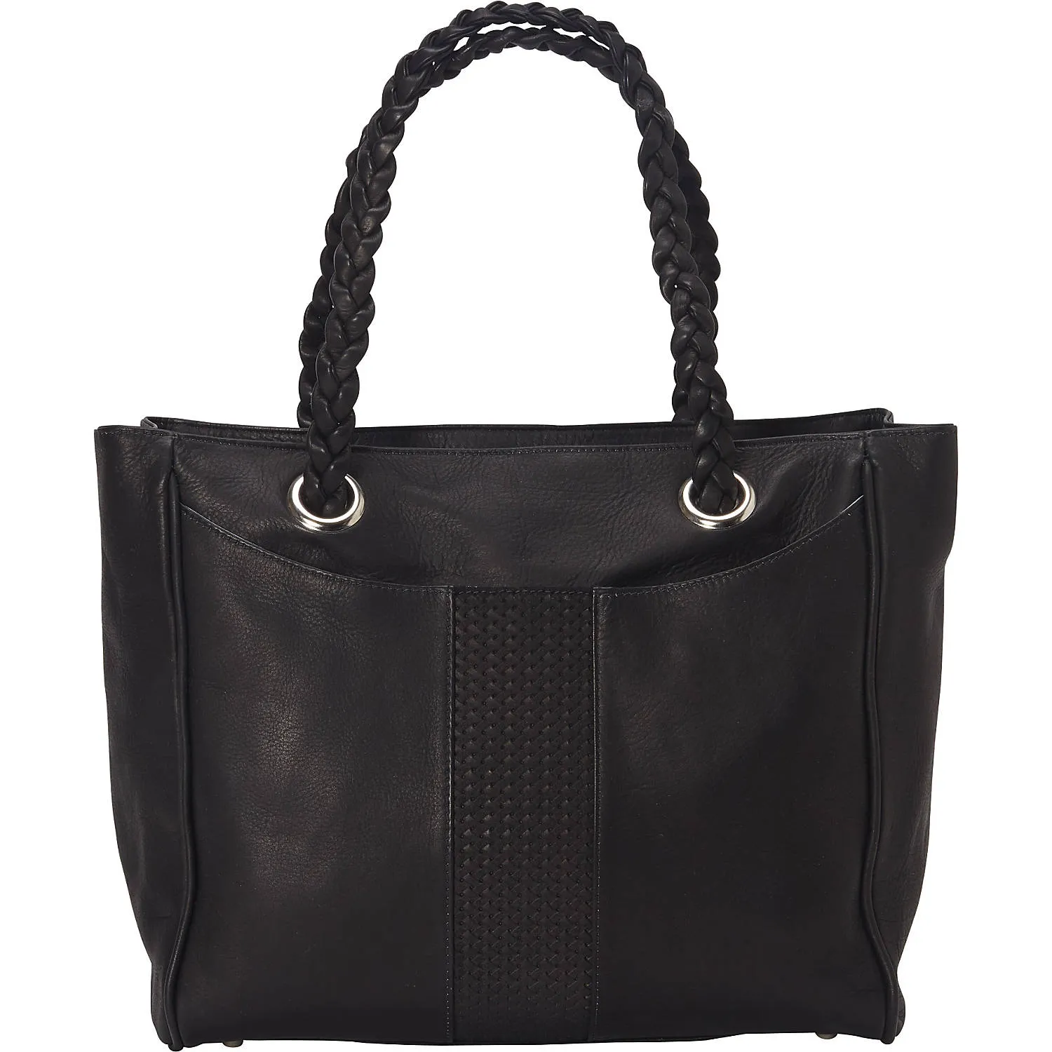 ZIP-TOP BRAIDED TOTE