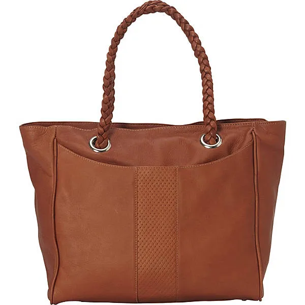 ZIP-TOP BRAIDED TOTE